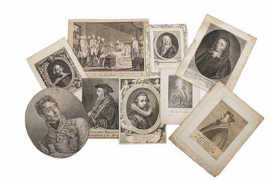 Konvolut von 57 Stück Porträtdarstellungen, zumeist Kupferstiche, Renaissance bis Barock bzw. um 1800 - Christmas auction