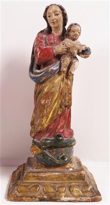 Madonna mit Kind, Österreichisch, vermutlich 17. Jahrhundert - Asta di Natale - Argenti, vetri, porcellane, incisione, militaria, tappeti