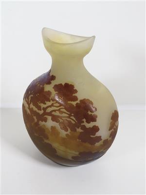 Vase mit Seelandschaft, Emile Gallé, Nancy, um 1910/20 - Vánoční aukce - Stříbro, sklo, porcelán, Moderní umění grafika, koberce