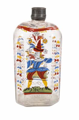 Branntweinflasche, Alpenländisch, um 1800 - Christmas auction - Silver, glass, porcelain, graphics, militaria, carpets