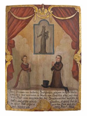 Ex Voto vom Jahr 1823, Schweizerisch, Einsiedeln - Asta di Natale - Argenti, vetri, porcellane, incisione, militaria, tappeti