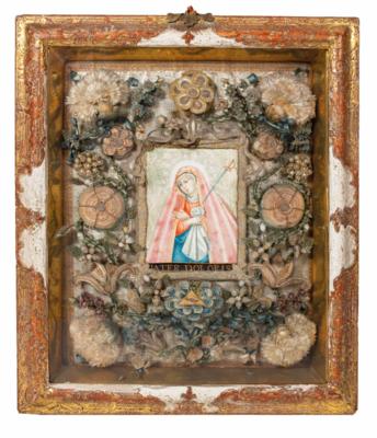 Klosterarbeit, Alpenländisch,2. Hälfte 18. Jahrhundert - Asta di Natale - Argenti, vetri, porcellane, incisione, militaria, tappeti