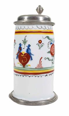 Walzenkrug, Alpenländisch, um 1800 - Vánoční aukce - Stříbro, sklo, porcelán, Moderní umění grafika, koberce