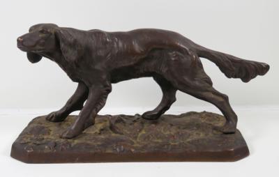 Bronzefigur 'Setter', 1. Hälfte 20. Jahrhundert - Vánoční aukce - Stříbro, sklo, porcelán, Moderní umění grafika, koberce