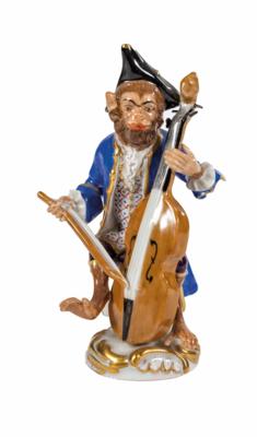 Affe als Bassgeiger, Entwurf Johann Joachim Kaendler 1753/65, Meissen, 1987 - Velikonoční aukce