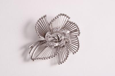 Brillant Brosche "Blume" zus. ca. 0,60 ct - Asta estiva