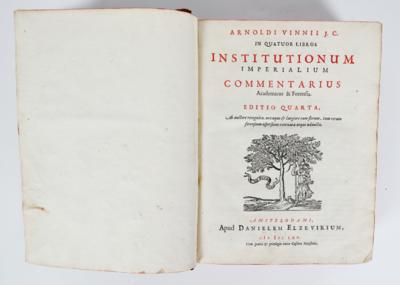 Arnold Vinnius, "Institutionum Imperialium Commentarius Academicus  &  Forensis. Editio quarta" - SOMMERAUKTION