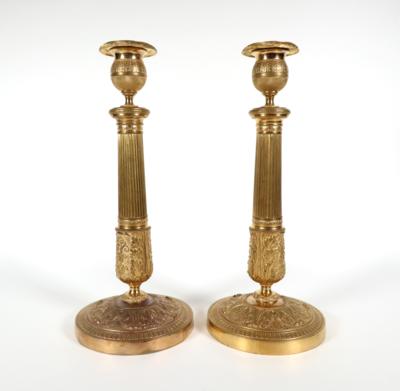 Paar französische Empire Kerzenleuchter, 1. Viertel 19. Jahrhundert - ASTA ESTIVA