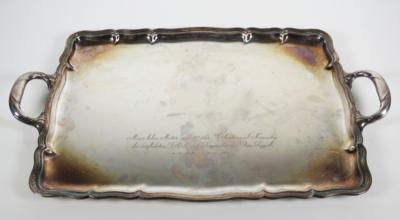 Silbertablett, Fa. Wilkens, 20. Jahrhundert - Porzellan, Glas und Sammelgegenstände