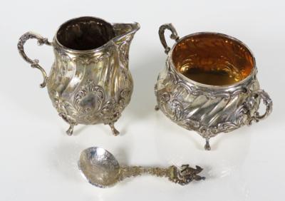 Silber Sahnekännchen und Zuckerdose - Christoph Widmann, Pforzheim - Porcelain, glass and collectibles