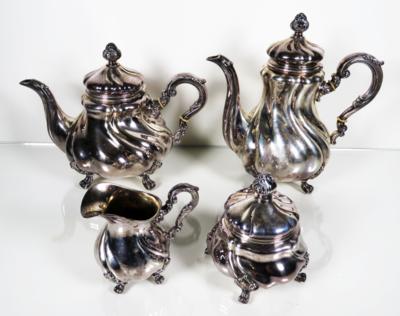 Vierteiliges Kaffee- und Teeservice, Gebrüder Deyhle, Schwäbisch Gmünd um 1900 - Porcelán, sklo a sběratelské předměty