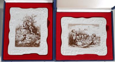 4 Porzellanbilder mit Ludwig Richter-Motiven, Meissen, limitierte Auflage, 1979/80 - Porcelain, glass and collectibles