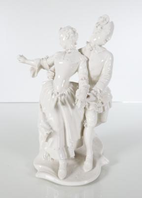 Läufer mit Consortin, Entwurf Franz Anton Bustelli um 1756, Ausführung Nymphenburg, 20. Jahrhundert - Porzellan, Glas und Sammelgegenstände