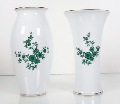 2 Vasen, Augarten, Wien, 2. Hälfte 20. Jahrhundert - Porcellana, vetro e oggetti da collezione