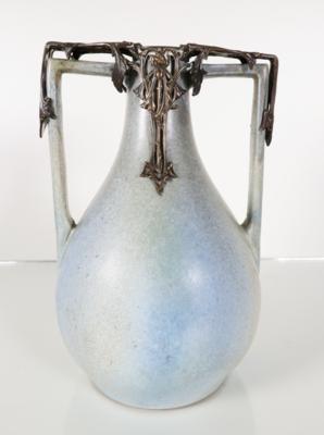 Jugendstil-Vase mit Metallmontierung, Blache, um 1900 - Porzellan, Glas und Sammelgegenstände