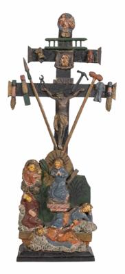 Passionskreuz mit Getsemani- Szene, wohl Tirol um 1800 - Porcelán, sklo a sběratelské předměty