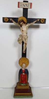 Provinzielle Kruzifix, Ende 19. Jahrhundert - Porcellana, vetro e oggetti da collezione