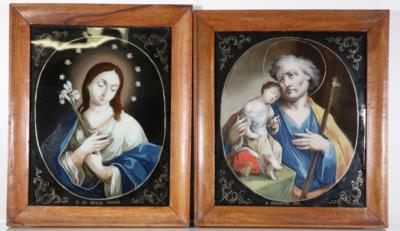 2 Hinterglasbilder, 19. Jahrhundert - Porcelain, glass and collectibles