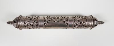 Silberbehältnis für Schriftrolle, Torarolle, Megilla, Ende 19. Jahrhundert - Porcelán, sklo a sběratelské předměty