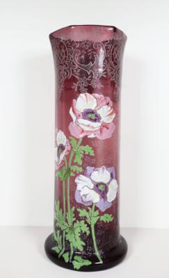 Zylindervase, wohl Legras  &  Cie, St. Denis, um 1900 - Porzellan, Glas und Sammelgegenstände