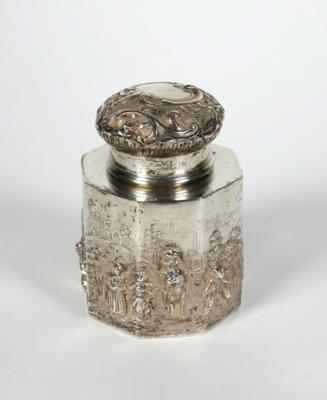 Silber Teedose, Georg Roth  &  Co., Hanau um 1900 - Argento