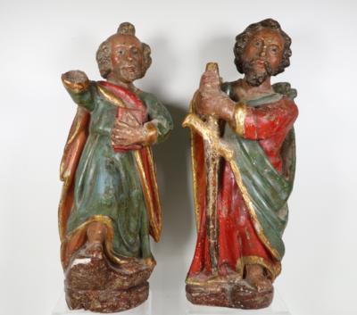 Apostel Petrus und Paulus, wohl Böhmisch, 17. Jahrhundert - Porcelán, sklo a sběratelské předměty