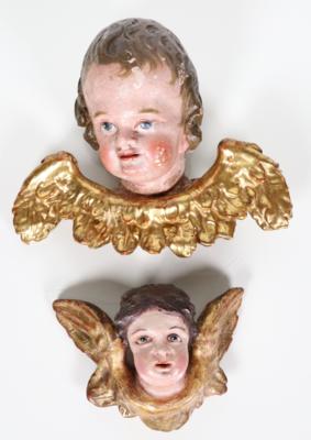 Zwei verschiedene barocke Engelsköpfe, 18. Jahrhundert - Porcelain, glass and collectibles
