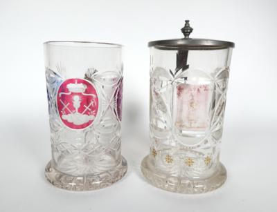2 Henkelkrüge, Böhmen, 19. Jahrhundert - Porcelán, sklo a sběratelské předměty