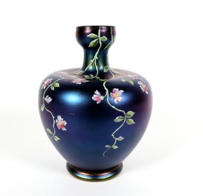 Kleine Vase, Glashüttenwerke Buchenau, Ferdinand von Poschinger, um 1900 - Porcelán, sklo a sběratelské předměty