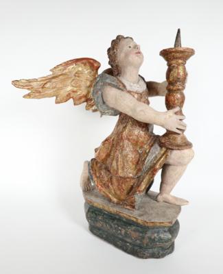 Provinzieller Leuchterengel, 18./19. Jahrhundert - Porcelán, sklo a sběratelské předměty