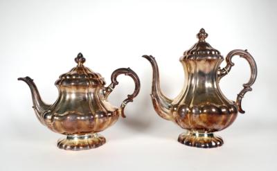 Silber Kaffee- und Teekanne, Gebrüder Deyhle, Schwäbisch Gmünd um 1900 - Porcelain, glass and collectibles