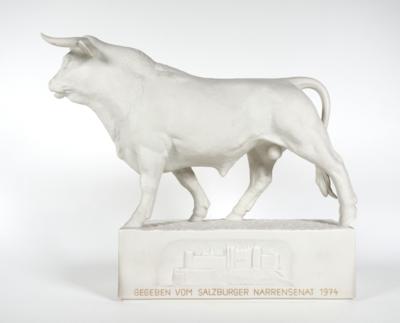 Stier der Hohensalzburg, Auszeichnung des Salzburger Narrensenats 1974, Sonderanfertigung der Fa. Hutschenreuther - Porcelán, sklo a sběratelské předměty