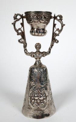 Deutscher Silber Brautbecher im Barockstil, 19. Jahrhundert - Porcelain, glass and collectibles