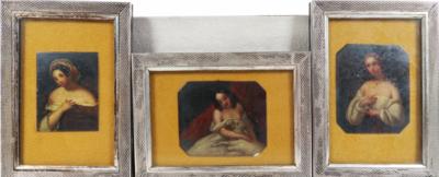 Kleine Schönheitengalerie in Silberrahmen, 1. Hälfte 19. Jahrhundert und 20. Jahrhundert - Porcellana, vetro e oggetti da collezione