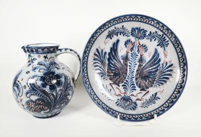 Krug und Wandteller, Schleiss, Gmunden, 3. Viertel 20. Jahrhundert - Porcelán, sklo a sběratelské předměty