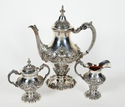 Silber Kaffeeservice, Fa. Topazio, Porto, Mitte 20. Jahrhundert - Porcellana, vetro e oggetti da collezione