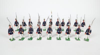 20 Zinnsoldaten Infanterieregiment - Porcelain, glass and collectibles