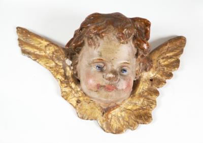 Geflügelter Engelskopf im Barockstil, 19. Jahrhundert - Porcelán, sklo a sběratelské předměty