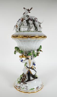 Jagdpokal mit Deckel, Entwurf Johann Joachim Kaendler 1741, Ausführung Meissen, 1973 - Porcelán, sklo a sběratelské předměty