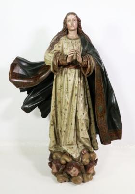 Maria Immaculata, wohl 17./18. Jahrhundert, Iberische Halbinsel - Porcellana, vetro e oggetti da collezione