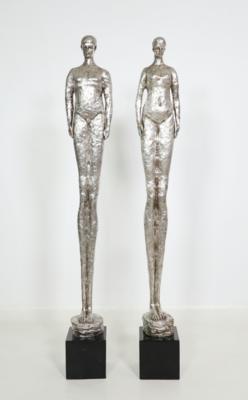 Paar Mann und Frau - Adam und Eva, in der Art von Alberto Giacometti - Porcellana, vetro e oggetti da collezione