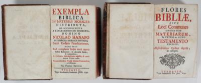 2 barocke Biblische Stellenund Zitatenbücher, aus Tynau: - Porcellana, vetro e oggetti da collezione