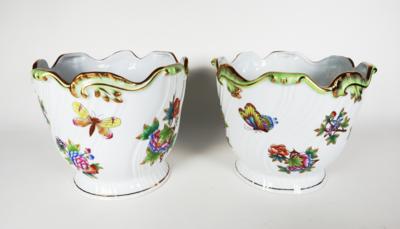 2 Übertöpfe, Herend, Ungarn, um 1939/50 - Porzellan, Glas und Sammelgegenstände