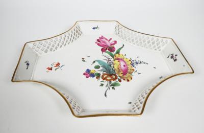 Achteckige Gitterschale, Höchst, um 1765 - Porcelán, sklo a sběratelské předměty