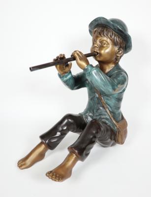 Gartenfigur - junger Flötenspieler - Porcelain, glass and collectibles