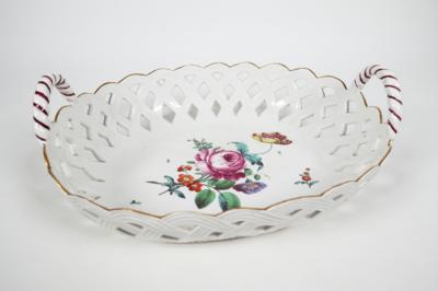 Gehenkelte Korbschale, Höchst, 1750-63 - Porzellan, Glas und Sammelgegenstände