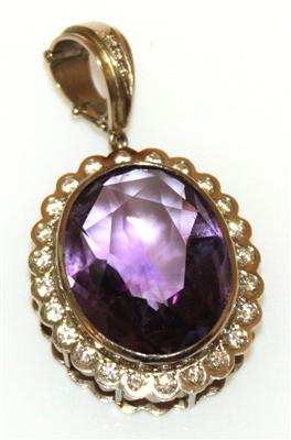 Amethyst- Brillantanhänger - Kunst, Antiquitäten und Schmuck