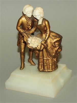 Bronzefigur "Galan und Blumen-mädchen" - Arte, antiquariato e gioielli