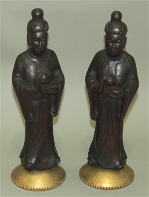 2 asiatische Holzfiguren - Arte, antiquariato e gioielli