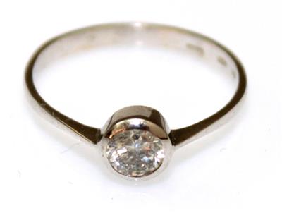 Brillantsolitär- Damenring, ca. 0,40 ct - Antiques, art and jewellery